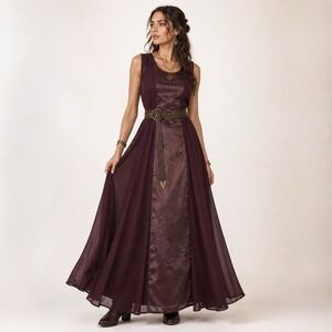 Spencer Alexis Burgundy Sleeveless Dress Only Formal Ren Faire Whimsigoth Sz 12
